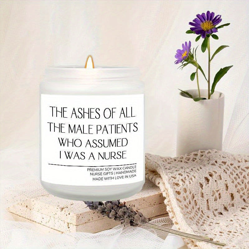 1pc Round Single-wick Scented Candle, 5.3Oz, Soy Wax, Beeswax, with Bow, in Glass Bottle, Extra Long Burn Time (12 Hours Or More), for Birthday, Labor and Delivery Nurse, Nurse Practitioner, Nursing School Student, Paramedic,
