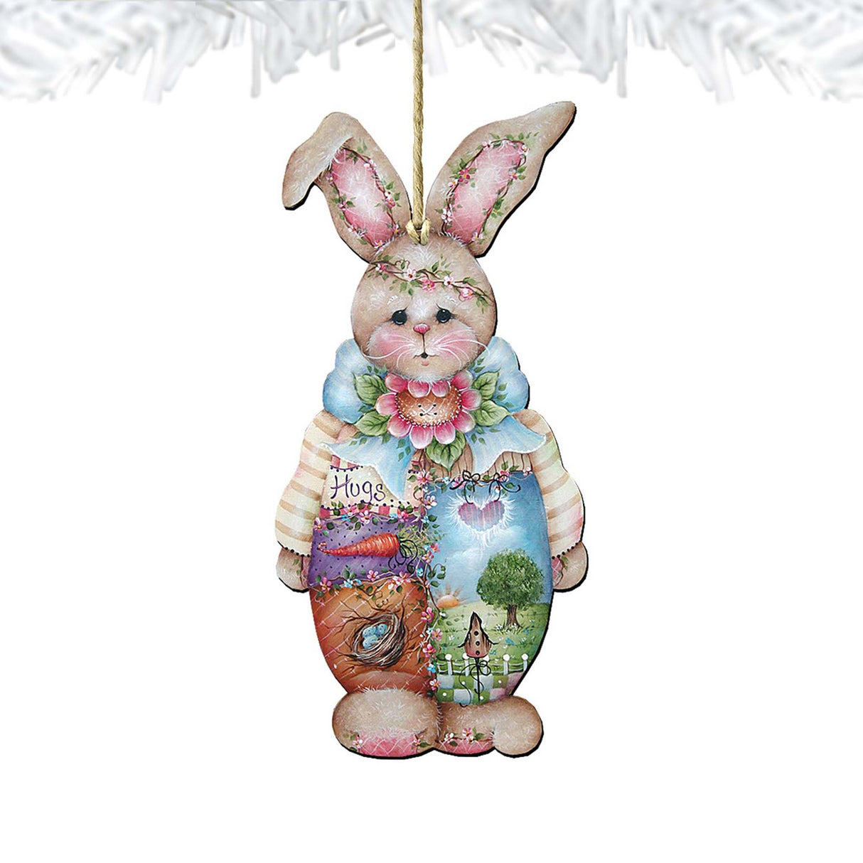 Bella Bunny Wooden Ornaments Easter by Jamie Mills-Price - Easter Spring Decor - 8457601