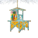 Beach Lifeguard Tower Wooden Ornaments by G. DeBrekht - Coastal Holiday Decor - 8198540