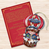 Adornos de madera Frosty Journey de Jamie Mills-Price, decoración navideña de Papá Noel y muñeco de nieve - 8611068-1-MP