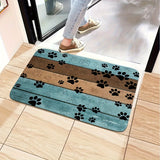 Felpudo ultraabsorbente con huellas de perro: elegante alfombra de entrada para patas embarradas, de secado rápido, antideslizante, ideal para hogares con mascotas concurridos.