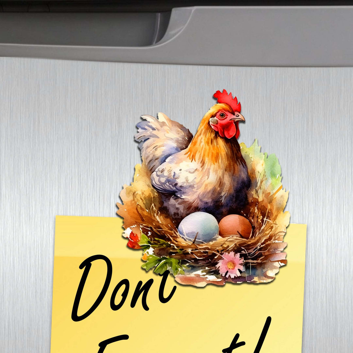 Juego de 6 imanes decorativos de madera "Primavera en la granja" de G. Debrekht - Decoración de Pascua - 8090056G-S6