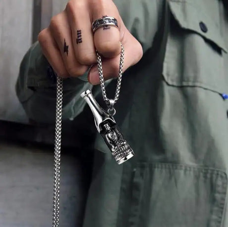 Men's Fashion Beer Bottle Bottle Opener Pendant Long Stainless Steel Necklace - Lootquake