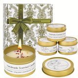 4pcs Scented Candle Gift Set - Premium Relaxation Aromatherapy with 12 Unique Scents, Perfect for Birthdays, Weddings, Thanksgiving & Christmas - Soy Wax in Metal Jar