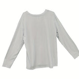 Ladies Off Shoulder Autumn Winter Letter Printed Casual White Long Sleeved T-shirt Top - Lootquake