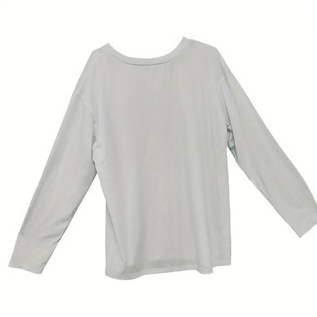 Ladies Off Shoulder Autumn Winter Letter Printed Casual White Long Sleeved T-shirt Top - Lootquake