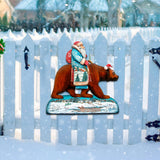 Decoración navideña para puerta con Papá Noel y oso grizzly de G. DeBrekht - Decoración navideña con Papá Noel y muñeco de nieve - 8151128H