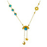JNF Gold Charm Necklace for Women Paperclip Chain Necklace Sun Moon Star Coin Heart Flower Boot Boho Bow Charms Necklaces - Lootquake