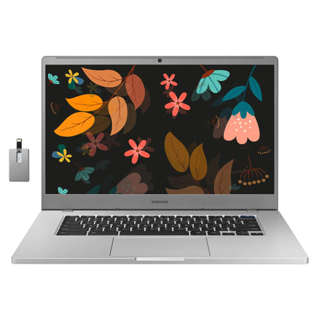 SAMSUNG Chromebook 4+ Laptop 15.6" FHD LED Display Intel Celeron N4000 4GB RAM 64GB eMMC HD Webcam Wi-Fi 5 Bluetooth Chrome OS Platinum Titan 32GB USB Card - Lootquake