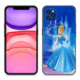 Coque de téléphone Disney Cendrillon en silicone noir pour iPhone