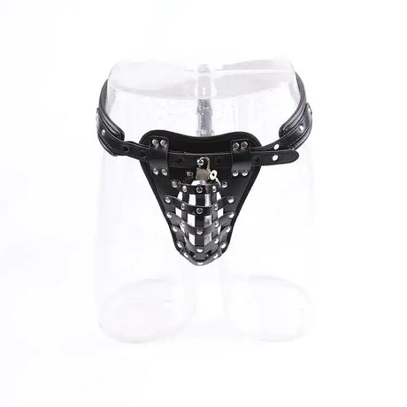 Leather Men's Chastity Belt with Cock Cage, Adult Toy - Lootquake
