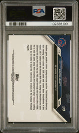 Tarjeta de fútbol americano Ashton Jeanty #38 Rookie RC de Topps Bowman U. calificada en 2024. PSA 10 Gem Mint.