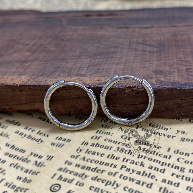 3 pares de pendientes minimalistas de aro de acero inoxidable