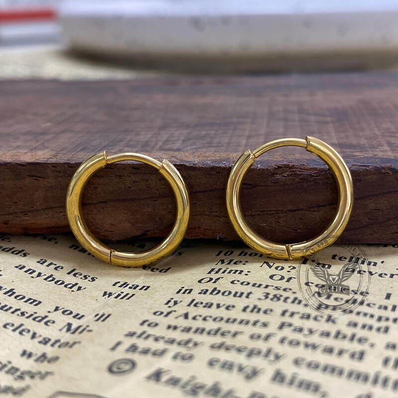 3 pares de pendientes minimalistas de aro de acero inoxidable