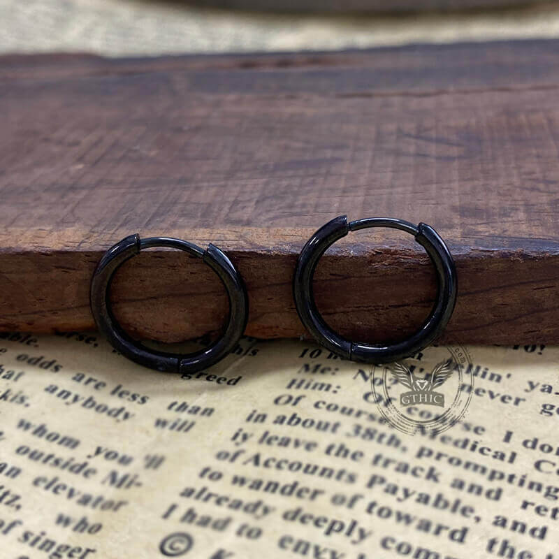 3 pares de pendientes minimalistas de aro de acero inoxidable