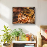 Lothen Cowboy Hat Art Wooden Wall Art by Nature Wonders - Nature Wildlife Decor - 95233B