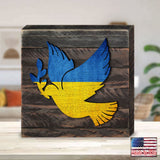 Dove of Peace Ukrainian Flag Wooden Wall Art by G. DeBrekht - International Decor - 8187126B