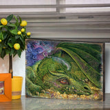 Never Tickle a Sleeping Dragon Fantasy Wooden Wall Art by Josephine Wall - Fantasy Decor - 852135-JW