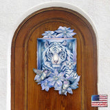 Decoración de puerta con un tigre en el jardín de J. Bergsma - Decoración de vida silvestre - 8591580W-JB