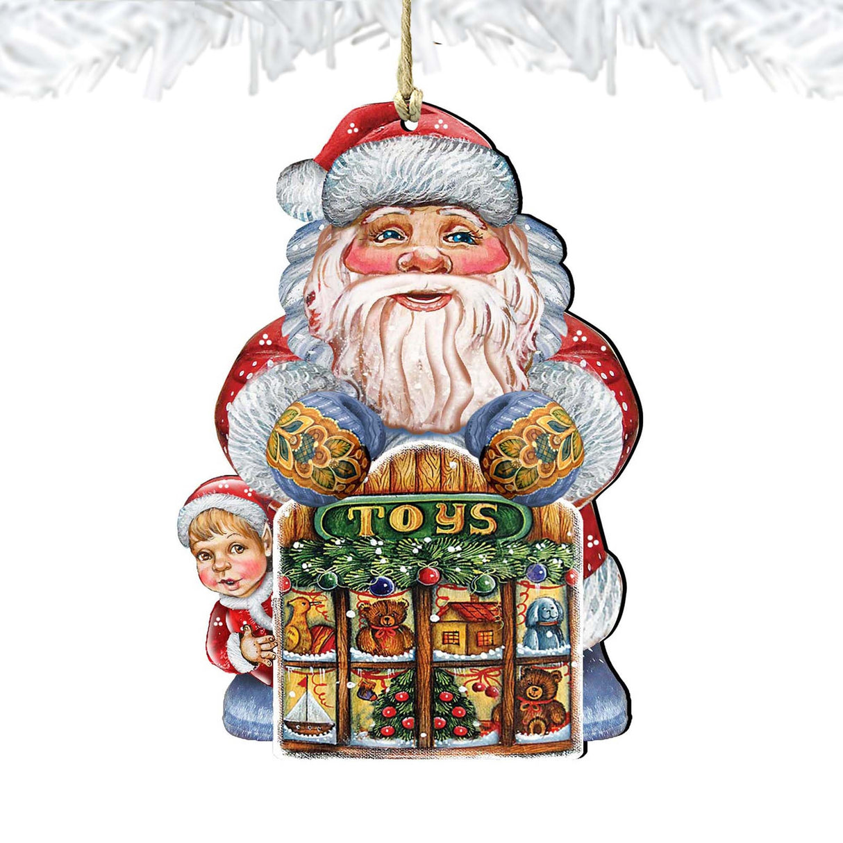 Adornos navideños de madera de Papá Noel de Toy Shop, de G. DeBrekht - Decoración navideña de muñeco de nieve de Papá Noel - 8119172