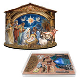 Escena de la Natividad del Nacimiento de Jesús, conjunto decorativo de G. Debrekht, decoración navideña - 852761