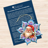 Santa's Smile Snowflake Wooden Ornaments Set of 3 by G. Debrekht - Christmas Decor - 8090148-S3