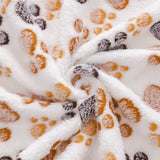 Cozy Paw Print Pet Blanket - Luxurious Fluffy Coral Fleece, Ultra-Soft Thermal Dog Bed Mat for Indoor Nesting, Couch & Kennel - Ideal Pet Supplies with Adorable Design