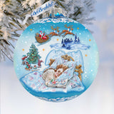 Adorno de cristal "Sueño de cuento de hadas invernal", edición limitada, de G. DeBrekht - Decoración de muñeco de nieve de Papá Noel - 73831-1