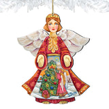 Christmas Tree Angel Wooden Ornaments - Tree Ornament by G. DeBrekht - Nativity Holiday Decor - 8154103