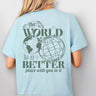 Letter 2D Printed Starry Sky Earth Cotton T-Shirt