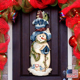 Decoración navideña para puerta de Frank Freezing de Jamie Mills-Price - Decoración navideña de Papá Noel y muñeco de nieve - 8457515H