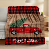1pc Christmas Throw Blanket - Reindeer and Christmas Trees Printed, Soft, Cozy, Holiday-Themed, Versatile Throw for Couch, Bed, Sofa, Office, Camping, Indoor and Outdoor Use
