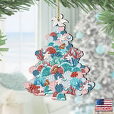 Coastal Tree Wooden Ornaments by G. DeBrekht - Coastal Holiday Decor - 8193149