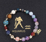 Twelve Constellation Constellation Bracelet Natural Stone Cut Color - Lootquake