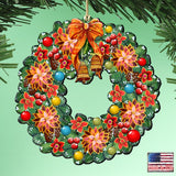 Christmas Wreath Wooden Ornaments by G. DeBrekht - Christmas Decor - 8185307