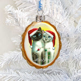 Angel Santa Cats Mercury Glass Ornament by Laura Seeley - Pets Dog and Cats Decor - 779214-LS