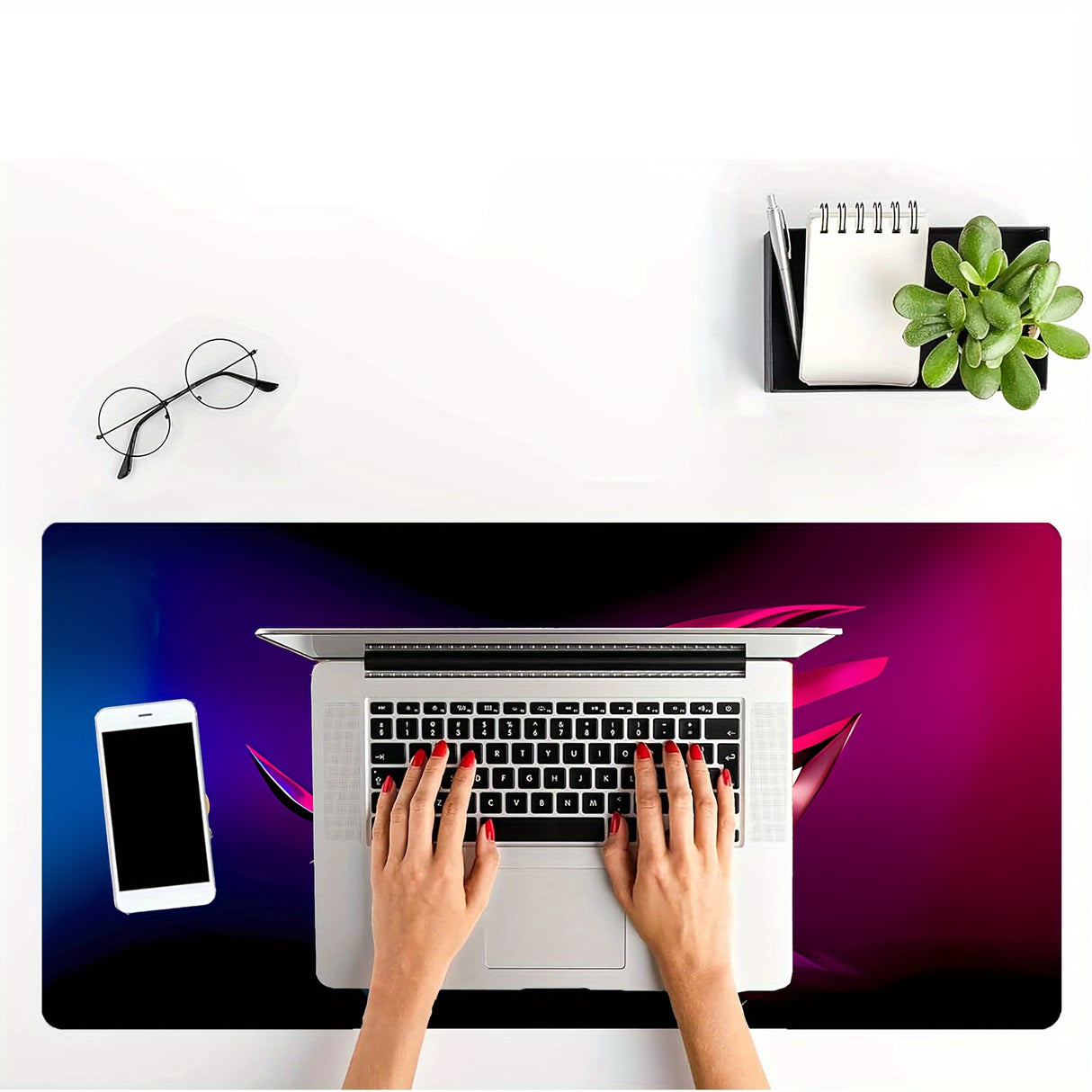 ASUS ROG Large Gaming Mouse Pad - Non-Slip, Waterproof Rubber Base, Stitched Edges, Oblong Shape, Durable Deskpad Mat for Gaming