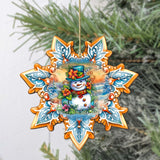 Adornos de madera con forma de copo de nieve de G. Debrekht - Decoración navideña de Papá Noel - 8688425