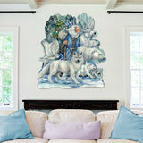 Cool Winds Father Winter Animals Wall Art by J. Bergsma - Wildlife Holiday Decor - 8591862W-JB