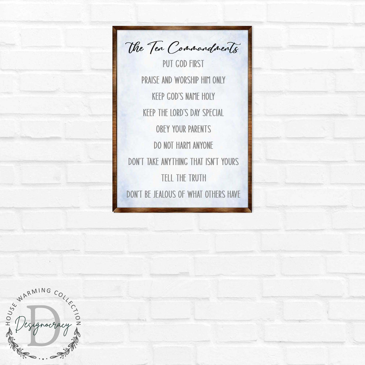 The Ten Commandments - Wooden Religious wall art - living room wall decor Christian wall art - Scripture sign - Bible Verse - Bible quotes - 310344