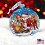 Christmas Ball Glass Ornament by G. DeBrekht - Christmas Santa Snowman Decor - 73367