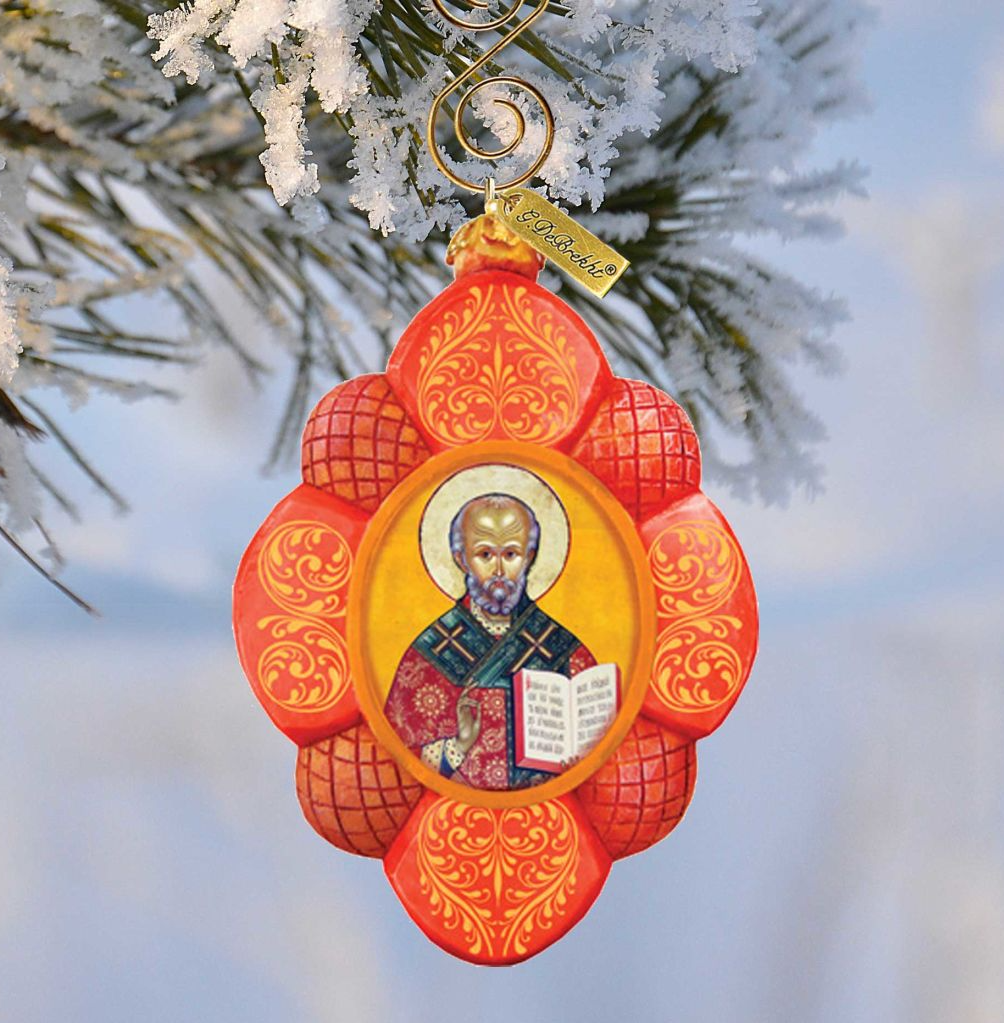 Saint Nick Sculpted Hand-Painted Christmas Ornament by G. DeBrekht - Nativity Holiday Decor - 610833