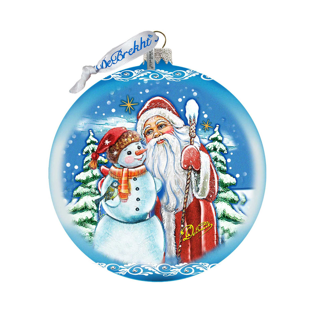 Christmas Workshop Glass Ornament Limited Edition by G. DeBrekht - Christmas Santa Snowman Decor - 73888