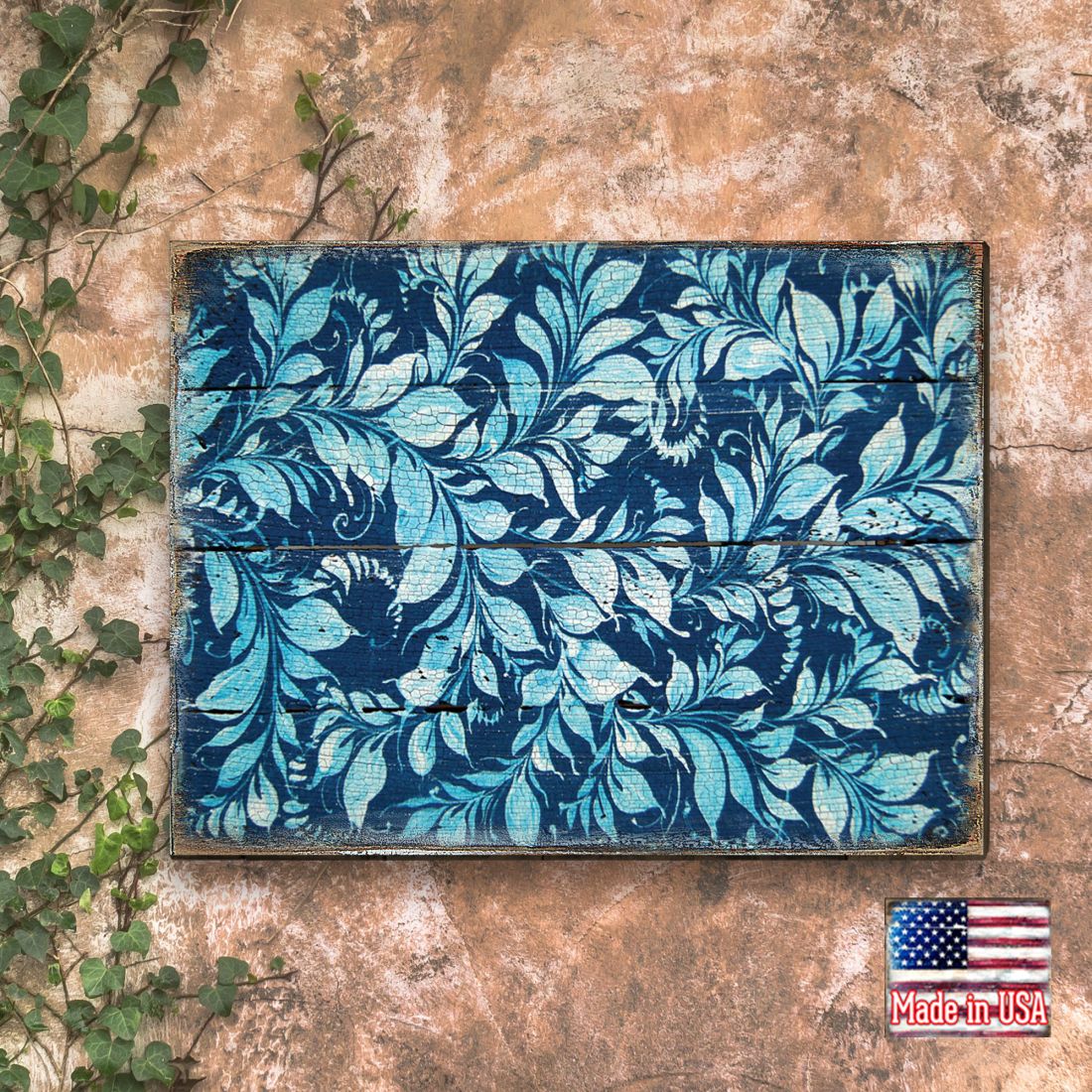 Pattern Rustic Wooden Wall Art by G. DeBrekht - Floral Ornamental Decor - 95007B