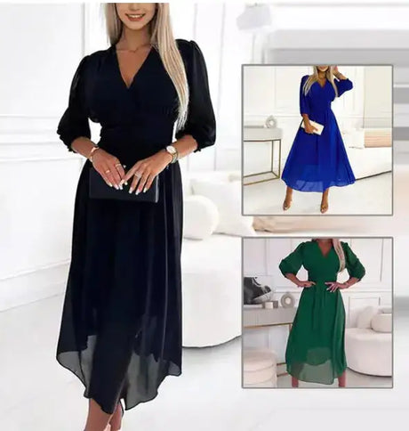 V-Neck Chiffon Dresses - Lootquake
