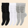 Conjunto de 3 pares de calcetines de media pantorrilla modernos para mujer, de punto liso, suaves y transpirables, tallas grandes (0XL-2XL).