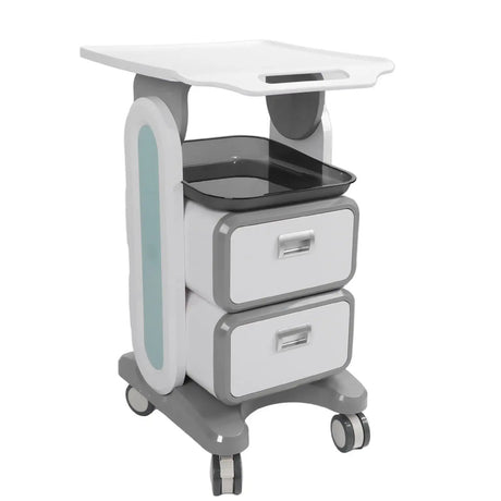 Mobile Medical Trolley Cart Enlarged Tabletop Double Drawer Multifunctional Medical Cart for Beauty Salon Clinic - Lootquake