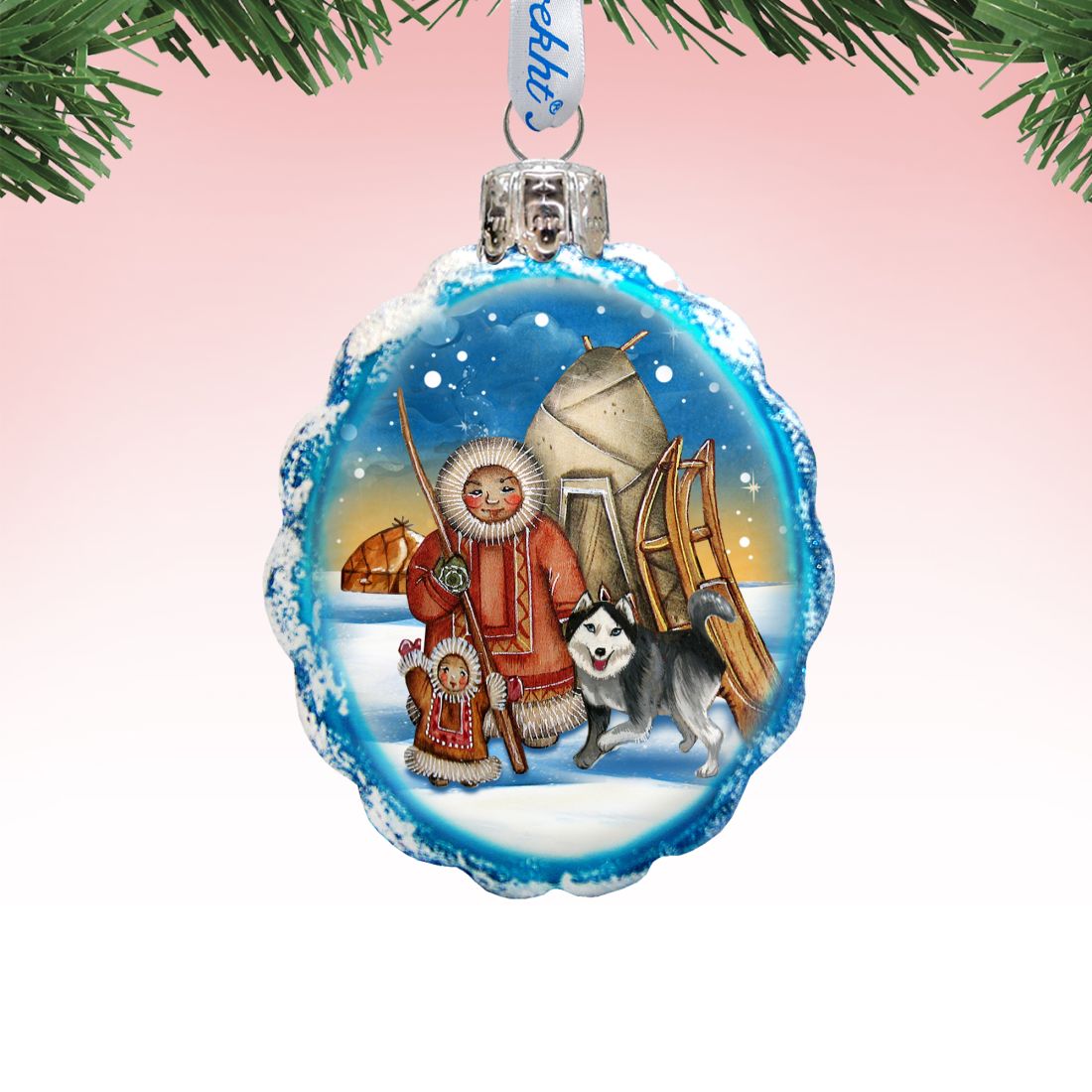 Adorno de vidrio de mercurio esquimal de G. DeBrekht - Decoración navideña de vida silvestre - 771051