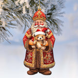 Adornos de madera con forma de osito de peluche de Papá Noel, de G. Debrekht - Decoración navideña de muñeco de nieve de Papá Noel - 8691415