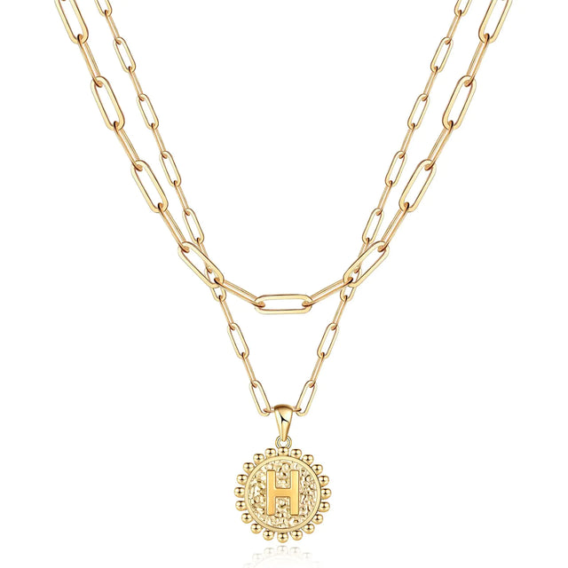 Weiyanfnr Gold Initial Necklaces for Women Gold Chain Necklace Layered Paperclip Chain Necklaces for Women Jewelry Gifts (T) - Lootquake